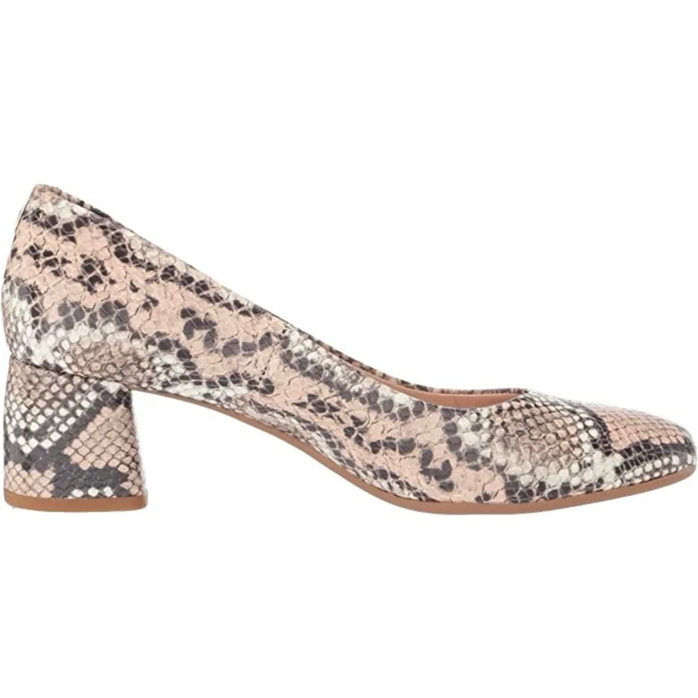 Kate Spade Beverly Snake‑Print Block Heel Pumps Slip‑On Round Toe Shoe Heels 9